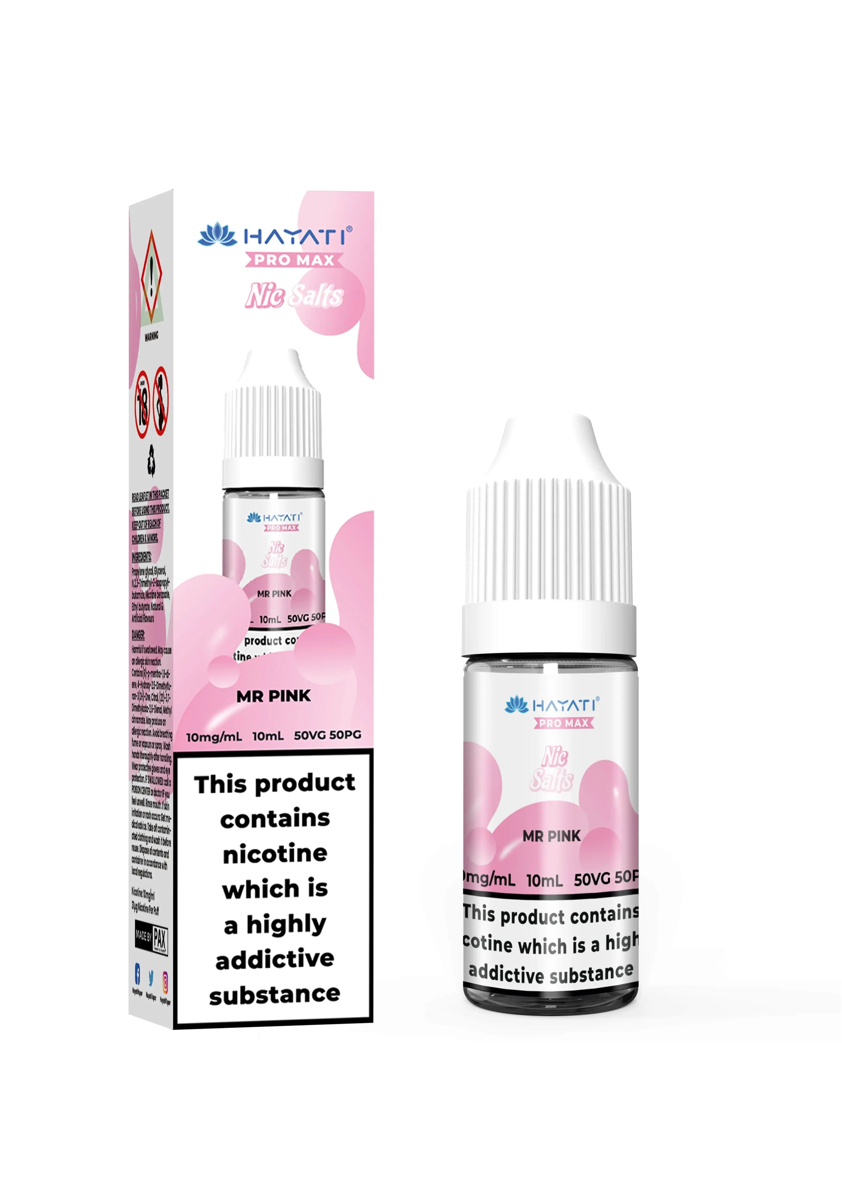 Mr Pink Nic Salt E-Liquid by Hayati Crystal Pro Max 10ml